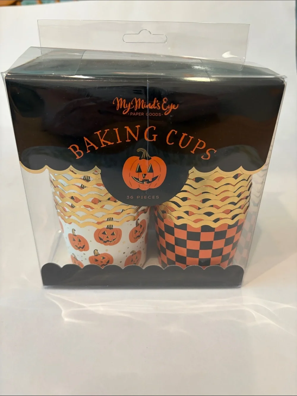 Halloween Pumpkin Baking Cups - Orange and Black (36 pcs) NEW